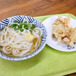 うどん さか枝 - かけうどんと、とり天