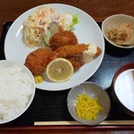 食事処　天勝 - ミックスフライ定食￥880税込み(R2.3.14撮影)