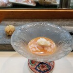 寿司栄 - 鱈白子﻿ イクラ ポン酢の泡