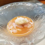 寿司栄 - 鱈白子﻿ イクラ ポン酢の泡
