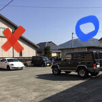 Maruni bo - 裏の共同Ｐ、赤×は駄目で青◯は駐車可か？