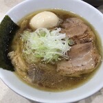 Men Ha Ten Ni Ari - 黒醤油ラーメン煮卵トッピング麺大盛り