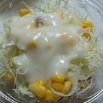 松屋 - カルビ焼肉定食に付く生野菜(R1.8.9撮影)