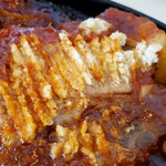 くまのフライパン - ポークチャップ。山わさびをたっぷり付けていただきます♪