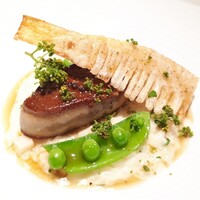 レストラン ラリューム - ⚫フォアグラのプランシャ焼き　筍のリゾットとフリットを添えて