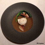 カーサ・デル・チーボ - ﾅﾒﾀ鰈と北寄貝のｳﾞｱﾎﾟｰﾚ in Brodo 