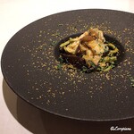 カーサ・デル・チーボ - 鮑と螺貝と生ｷｸﾗｹﾞのｱｵｻﾉﾘを練り込んだﾊﾞﾍﾞｯﾃ