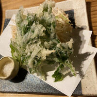 秀徳 2号店 - 新生姜と明日葉の天ぷら