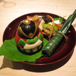 くろぎ - 棒寿し  飯蛸旨煮  ばち子と唐墨