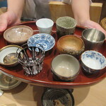 寿司つばさ - 日本酒の猪口選び