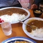 あがらいん亭 - チャレンジメニューのカツカレー１．８ｋｇと普通盛りのカツカレー