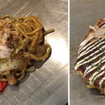 鉄板焼 もんじゃ焼 ひいろ - 焼きそばは１／３玉位