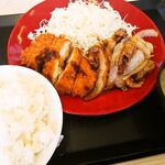 Katsuya - 牛バラ焼きチキンカツ定食！