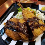 焼鳥乃八幡 - 三色フライ定食