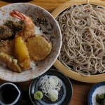 秋月庵 三次郎 - ざる蕎麦天丼セット