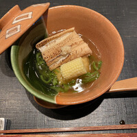 おおたに - 穴子と焼き赤なす、新じゃが芋の炊き合わせ、万願寺唐辛子あん