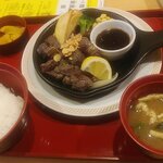 ジョイフル - プライムサイコロペッパーステーキ+和食セット