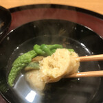 日本料理 太月 - フルコース１６５００円（総額）。栗がに真薯の椀。私史上最高の椀物です（╹◡╹）（╹◡╹）。澄んだお出汁と旨味たっぷりの真薯がたまりません(^｡^)