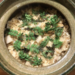 日本料理 太月 - フルコース１６５００円（総額）。筍御飯。筍たっぷりの炊き込みご飯です。甘く、味わい深く、しみじみと美味しかったです（╹◡╹）