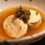 麻布 幸村 - 太巻き湯葉を味付け花山椒で