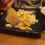 千陽 - 海胆と鮑と潮汁で炊かれたごはんを混ぜ和え