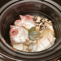 のどぐろ専門 銀座中俣 はなれ - のどぐろ一尾丸ごと土鍋ご飯 鮑載せ