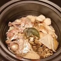 のどぐろ専門 銀座中俣 はなれ - のどぐろ一尾丸ごと土鍋ご飯 鮑載せ