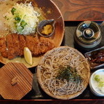 信州家 - かつ定食《小さい蕎麦セット》1800円