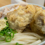 自家製さぬきうどんと肉 甚三 - スペシャルの鶏天アップ