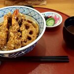 天ぷらふく西 禅と匠 - 海老と野菜天丼（2020.4）