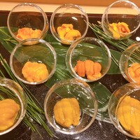 鮨 青海 青山店 - 雲丹食べ比べ9種
