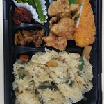 Ajinoyokozuna - イカフライ弁当、山菜五目おこわ