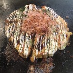 浅草もんじゃお好み焼き ぽんちゃん - お好み焼き550円＋豚200円