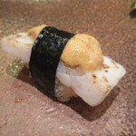 天寿し - タイラギ貝と雲丹