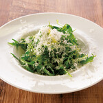 Salad with selvachico and parmigiano cheese