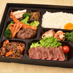 oumigyuusemmontenresutorammatsukiya - 【テイクアウト】ステーキ・ハンバーグ コンビ弁当　4,000円（税抜）