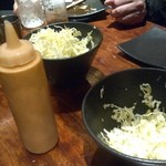 炭火焼ホルモン ぐう - おかわりし放題キャベツ