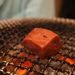 ホルモン青木 - 牛レバ焼き