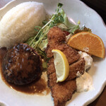 レストラン・エスカルゴ - ハンバーグと魚フライ