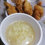 唐揚げ専門 源まる商店 - 玉子スープと唐揚げ