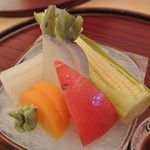 ひさご - 生魚駄目の主人は…温野菜の冷製風。雰囲気を合わせてくれました。