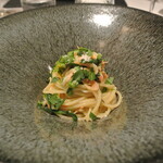 リストランテ カノフィーロ - 桜エビとチーマデラーパのアーリオオーリオ　スパゲッティ