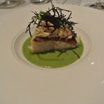 リストランテ カノフィーロ - メヌキのポワレ　行者ニンニクのヴィシソワーズ