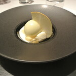 リストランテ カノフィーロ - 青リンゴのソルベ　ヨーグルトのスープとレモングラスのジェラティーナ