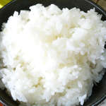 ながい - ご飯大盛り、少し麦が混ぜてあったようです。