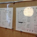 長来軒 - 活字打ちしたようなお品書き。迷います！