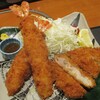 鈴のれん - 大海老フライと味噌かつ定食 大海老 2本 1,680円（税別）。　　　　　2020.05.14