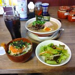 Ramen Hibiki - 【2020.5.15(金)】響らぁめんセット(麺120g・明太子めし・アイスコーヒー)1,210円