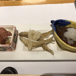 Itamaegokoro Kikuura - 一部営業再開中のランチコース　前菜　蛍烏賊の沖漬けが絶品