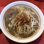 千里眼 - ラーメン 麺120g ヤサイ少な目・ニンニク・ショウガ・アブラちょっとのカラアゲ別皿で 780円